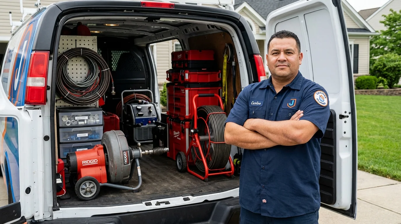 Professional drain cleaning equipment and Johns Plumbing LLC plumber in Sandy